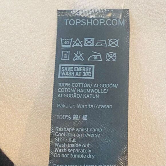 Topshop Crochet Bell Long Sleeve 100% Cotton Pullover Sweater Black Size 8 - Picture 4 of 4